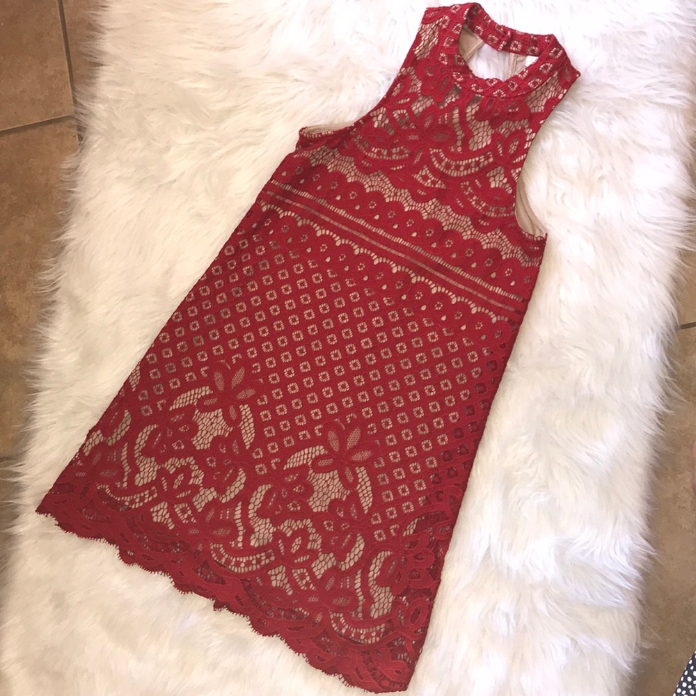 Red lace dress